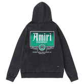 AMIRl Lounge Crystal Embellished Cotton Graphic Hoodie